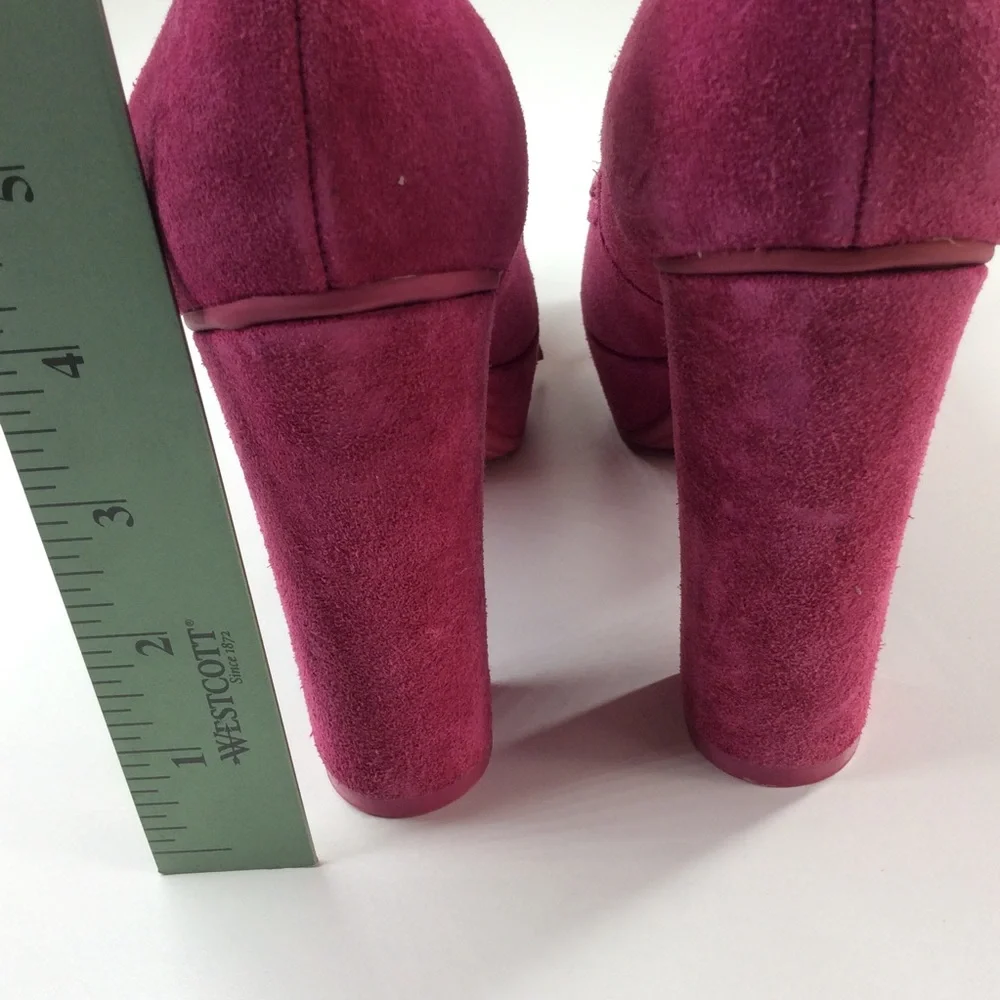 Pink Top-sider Jeffrey Barbie Platform Retro Magenta Suede Chunky Heels